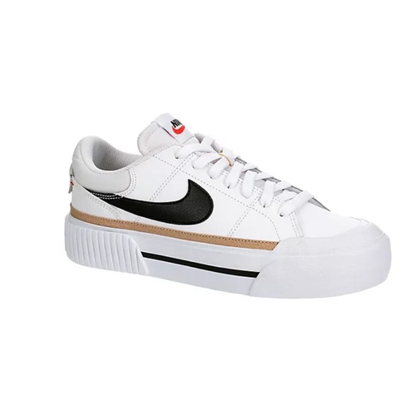 NIKE WOMENS PLATFORM COURT LEGACY LIFT SNEAKER - WHITE - Picture 1 of 7